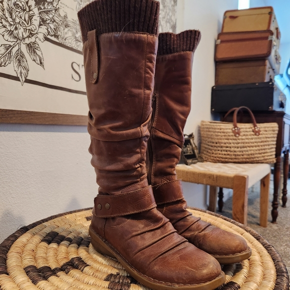Aldo lovely taupe-brown boots 7 with knit band detail - Picture 7 of 11